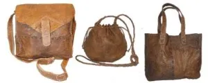 Our collection of handmade bags features a range of materials including mountain goat leather, cotton, cotton and leather blends, metal, and glass beads. Each bag is expertly crafted by skilled artisans to provide a unique and stylish accessory for your everyday use. Choose from our selection of high-quality, functional, and durable bags to complement your personal style.